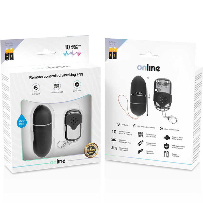 ONLINE - OVO VIBRANTE COM CONTROLE REMOTO L PRETO - Image 5