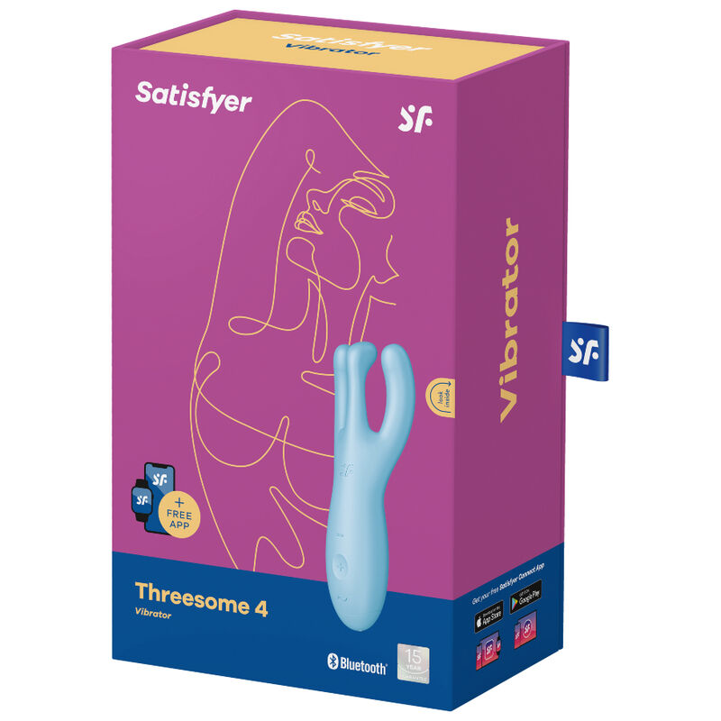 SATISFYER - APP VIBRADOR THREESOME 4 AZUL - Image 4