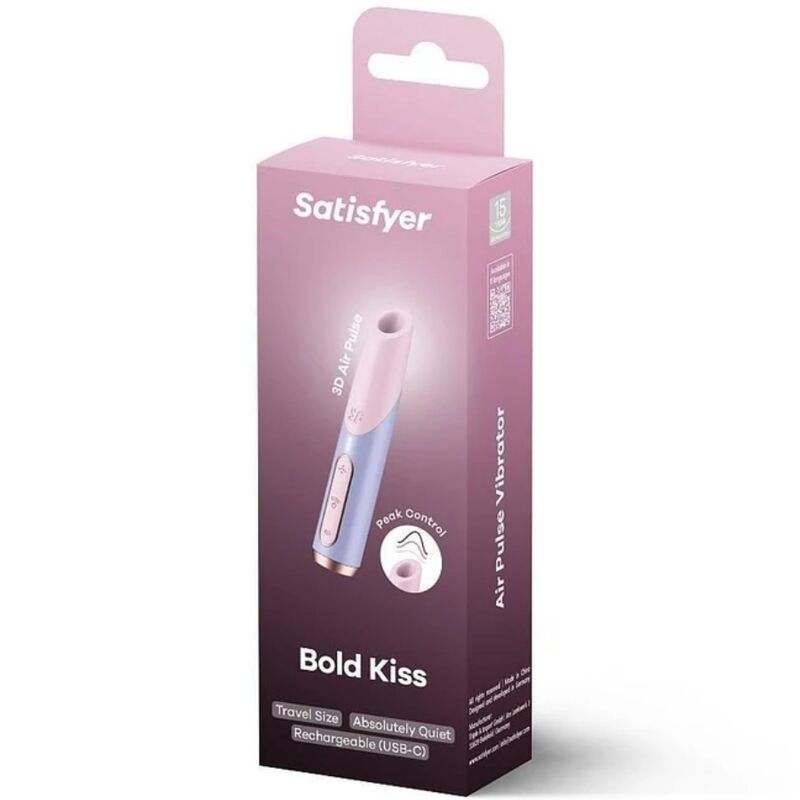 SATISFYER - ESTIMULADOR DE CLITÓRIS BOLD KISS WAVE ROSA / VIOLETA - Image 2