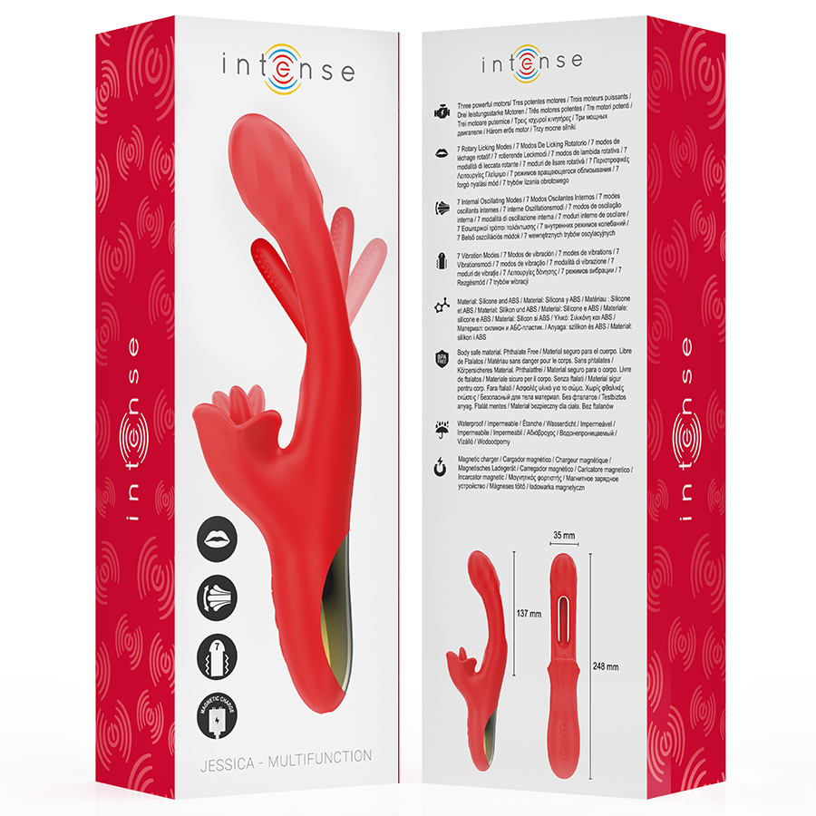 INTENSE - JESSICA MULTIFUNCIONAL VIBRADOR ESTIMULAÇÃO DO CLITÓRIS 24,8 CM VERMELHO - Image 8