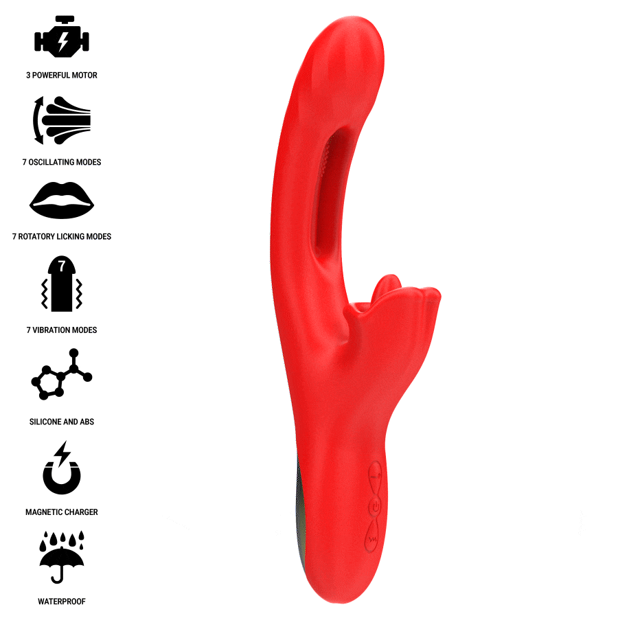 INTENSE - JESSICA MULTIFUNCIONAL VIBRADOR ESTIMULAÇÃO DO CLITÓRIS 24,8 CM VERMELHO - Image 2