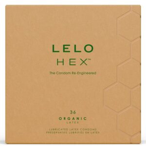 LELO - CAIXA DE PRESERVATIVOS ORGÂNICOS HEX 36 UNIDADES