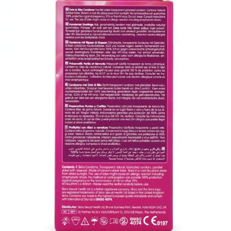 SKINS - DOTS & RIBS PREMIUM PRESERVATIVOS PACOTE 8 - Image 4