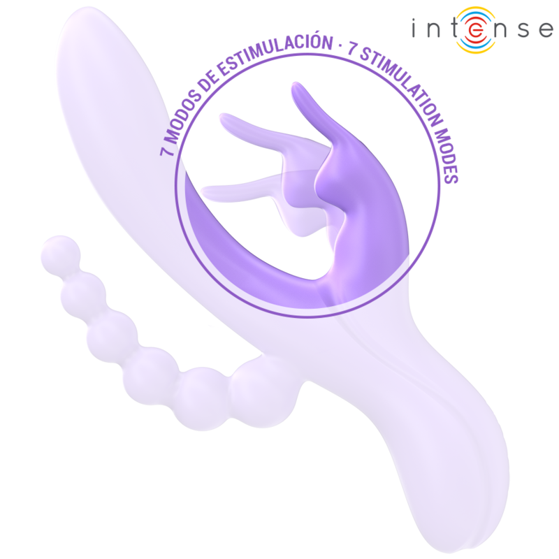 INTENSE - MIKO TRIPLO VIBRADOR COELHO & ESTIMULADOR & ANAL 7 VIBRAÇÕES ROXO - Image 6