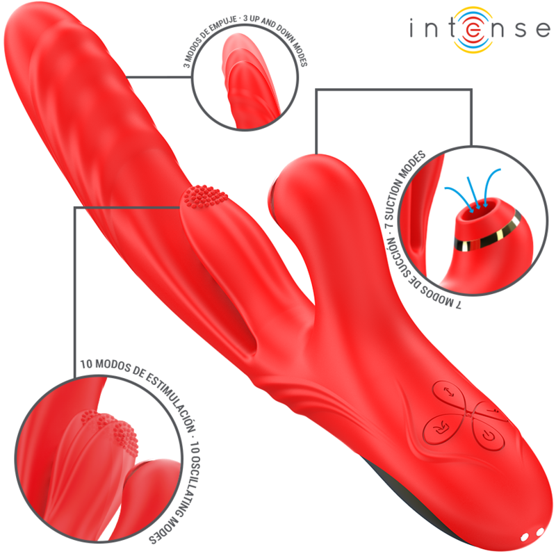 INTENSE - VIBRADOR MULTIFUNCIONAL KAROL THRUST & STIMULATION & ONDAS ESTIMULANTES VERMELHO - Image 2