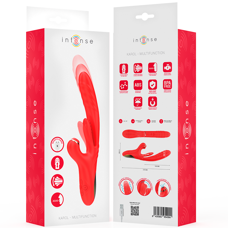 INTENSE - VIBRADOR MULTIFUNCIONAL KAROL THRUST & STIMULATION & ONDAS ESTIMULANTES VERMELHO - Image 8