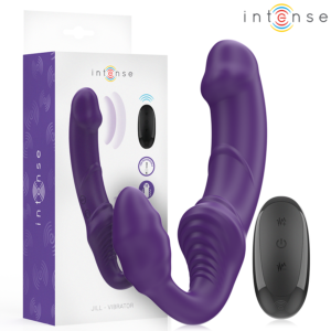 INTENSE - JILL VIBRADOR DUPLO 20 CM ROXO CONTROLE REMOTO
